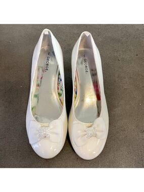 George White Formal Dress Shoes wedding Church shoes Youth Girls 3 NEW